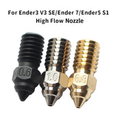 10PCS 3D Printer Nozzle Plated Copper /Hardened steel /Brass High Speed 0.2/0.3/0.4/0.5/0.6/0.8/1.0mm Compatible with 1.75mm Filament M6 Thread 16.8mm For Ender 3 V3 SE / Ender 7 / Ender 5 S1